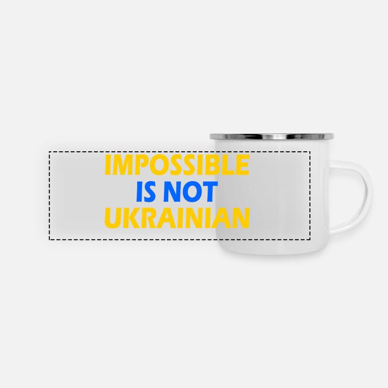 impossible is not ukrainian - ukraine - Mug panoramique émaillé - blanc