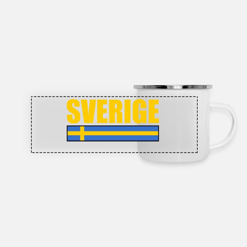 sverige - Panorama Emaille-Tasse - Weiß