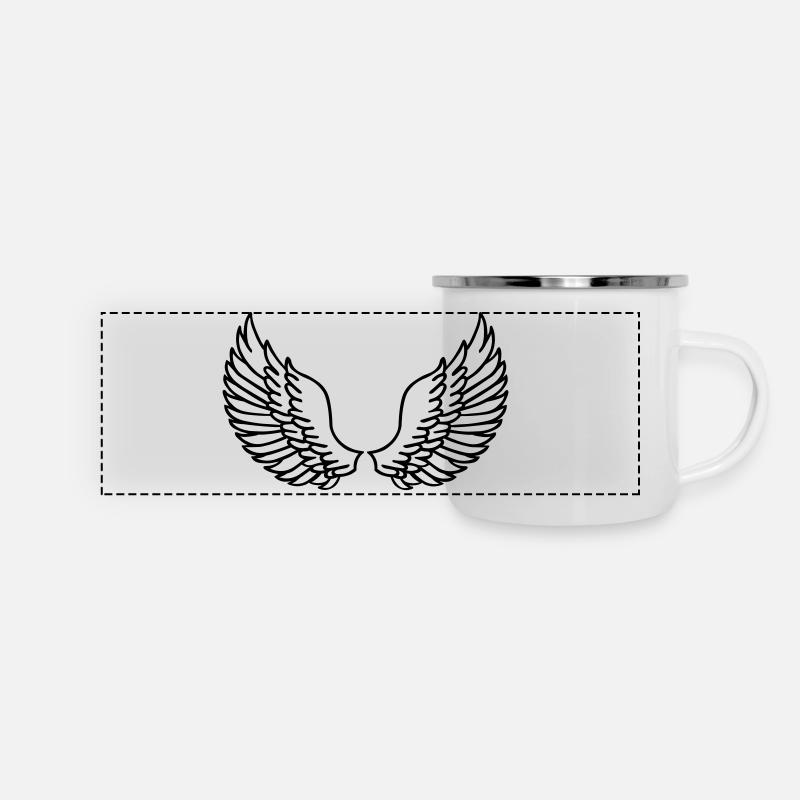 Les ailes - Mug panoramique émaillé - blanc