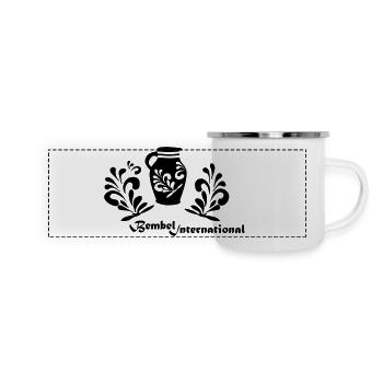 Bembel International FFM - Panorama Emaille-Tasse - Weiß - Vorne