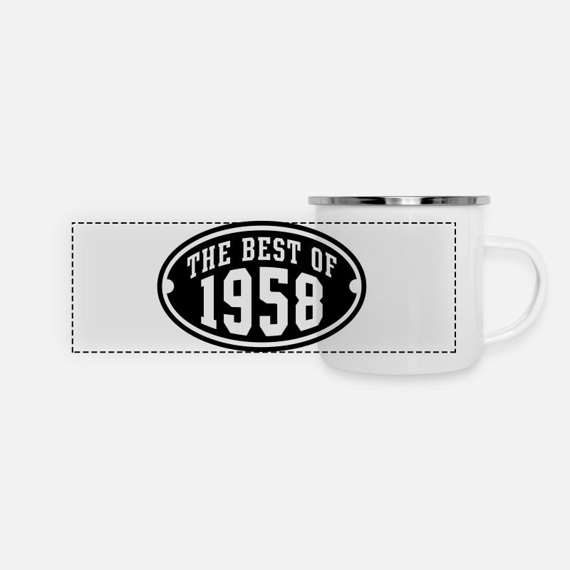 LE MEILLEUR DE 1958 - conception Anniversaire - Mug panoramique émaillé - blanc