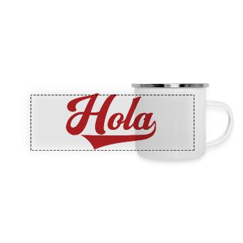 Hola Espagnol Bonjour Hawaii Hawaiian Pride Mexicain - Mug panoramique émaillé - blanc - Devant