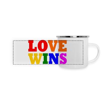 Love wins - Panorama Emaille-Tasse - Weiß - Vorne
