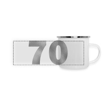 Geburtstag 70 Jahre - Panorama Emaille-Tasse - Weiß - Vorne