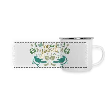 Sei du selbst - Panorama Emaille-Tasse - Weiß - Vorne