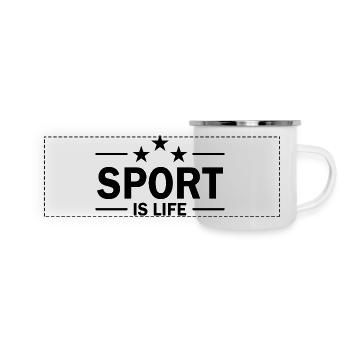 Basketball - Panorama Emaille-Tasse - Weiß - Vorne