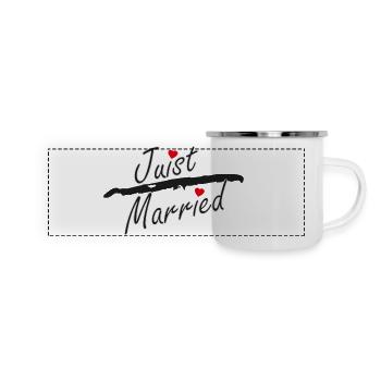 Juist Married Insel - Panorama Emaille-Tasse - Weiß - Vorne
