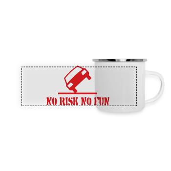 Pas de risque pas de plaisir drôle cadeau tuning voiture - Mug panoramique émaillé - blanc - Devant