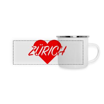 I LOVE ZURICH Heart Pattern - Panoramic Camper Mug - white - Front