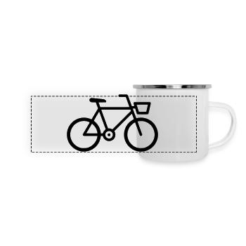 Fahrrad Bike Icon Outline - Panoramic Camper Mug - white - Front
