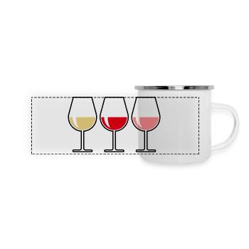 Weißwein Rotwein Roséwein (Wein / Bauchig / Zu) - Panorama Emaille-Tasse - Weiß - Vorne