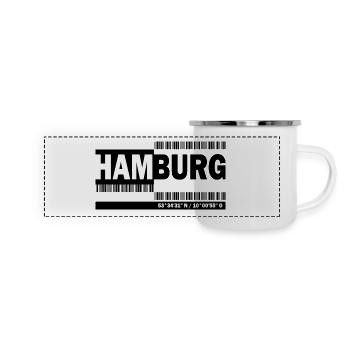 HAMBOURG - code-barres - Mug panoramique émaillé - blanc - Devant