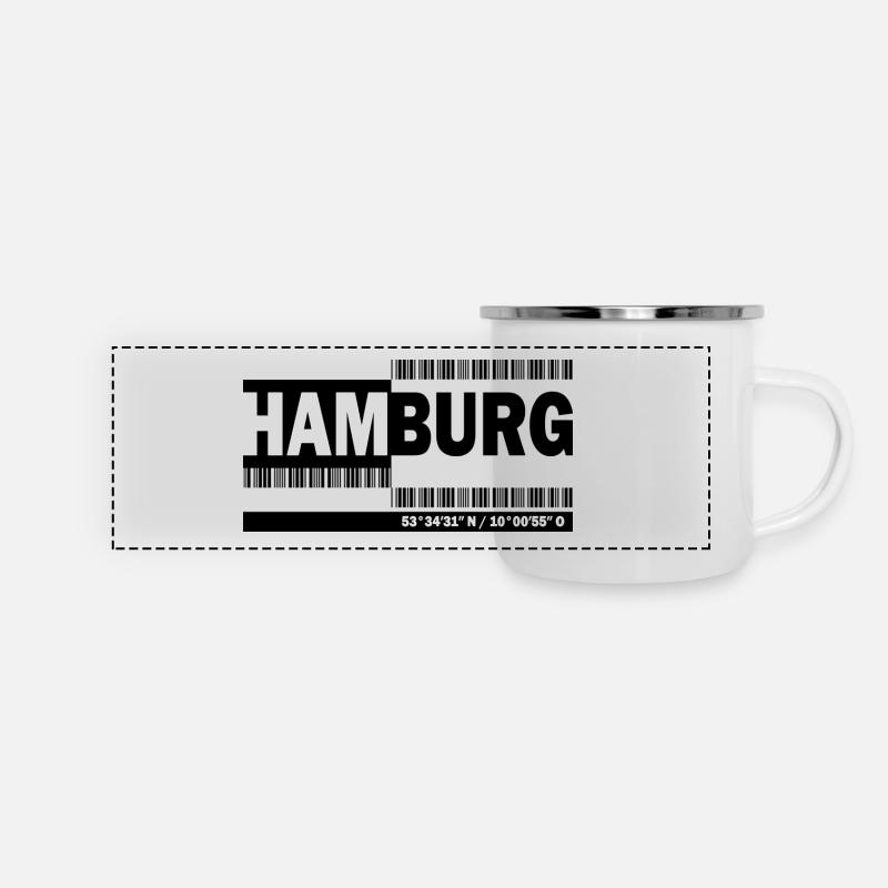 HAMBURG - Barcode - Panoramic Camper Mug - white