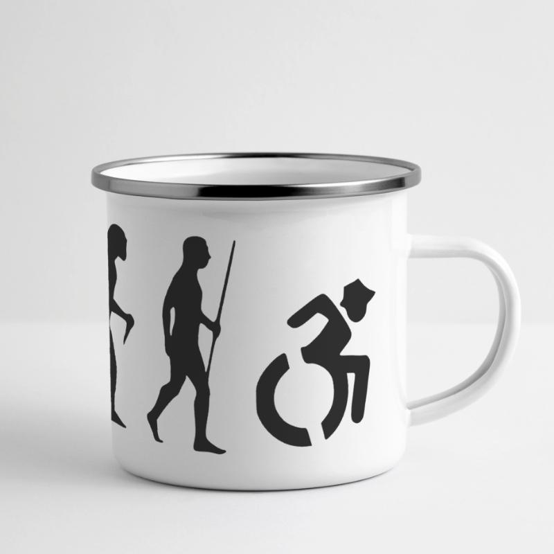 Fauteuil roulant Evolution. L’évolution du fauteuil roulant # Mug panoramique émaillé
