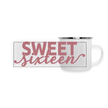 Sweet Sixteen Mignon cadeau de 16 ans - Mug panoramique émaillé - blanc - Devant