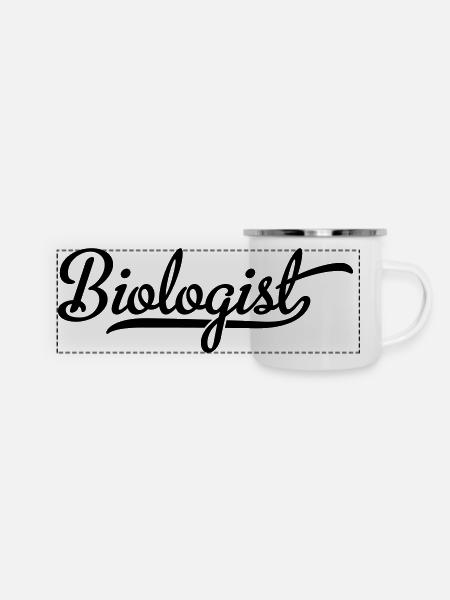 Biologe - Panorama Emaille-Tasse - Weiß