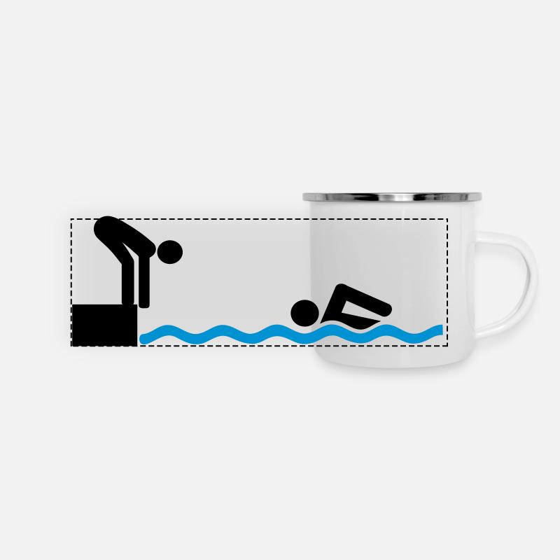 Swimming relay - Panoramic Camper Mug - white