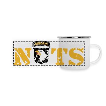 AVM Bastogne NUTS Battle Bulge Battered Bastards - Panorama Emaille-Tasse - Weiß - Vorne