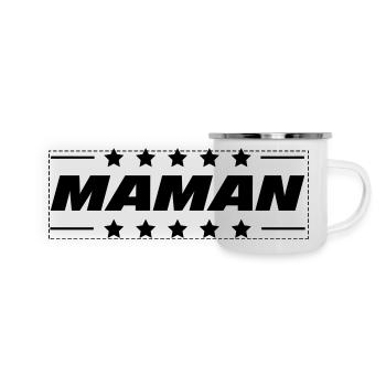 Maman / Fête des mères - Mug panoramique émaillé - blanc - Devant