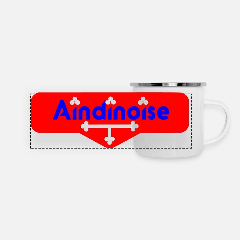 Logo Aindinoise avec Détails du drapeau de l'ain - Mug panoramique émaillé - blanc