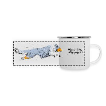 Australian Shepherd - Panoramic Camper Mug - white - Front
