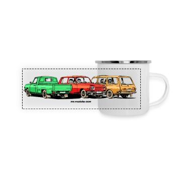 Wartburg 353 Mobile DDR - Panorama Emaille-Tasse - Weiß - Vorne