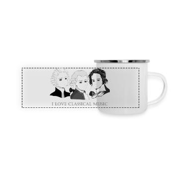 Bach - Mozart - Beethoven in chibi style - Panoramic Camper Mug - white - Front
