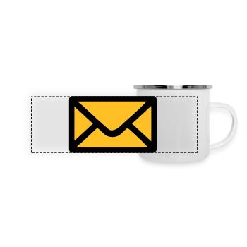 Brief Umschlag - Panorama Emaille-Tasse - Weiß - Vorne