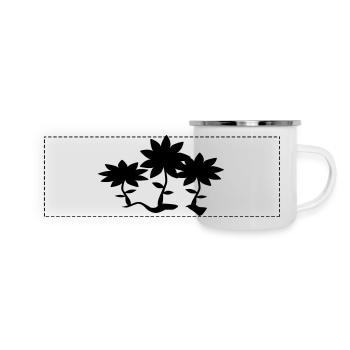 blumen - Panorama Emaille-Tasse - Weiß - Vorne