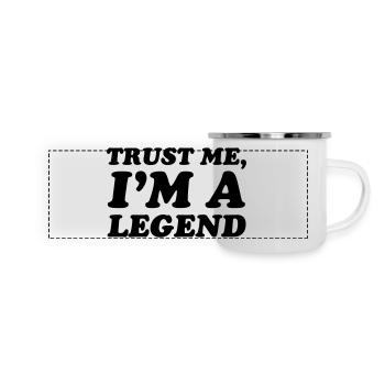 Legend - Panorama Emaille-Tasse - Weiß - Vorne