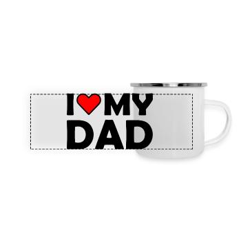 I love my dad - Mug panoramique émaillé - blanc - Devant