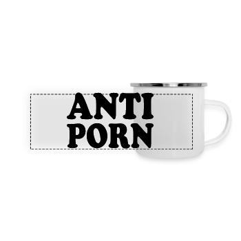 Anti porno - Mug panoramique émaillé - blanc - Devant