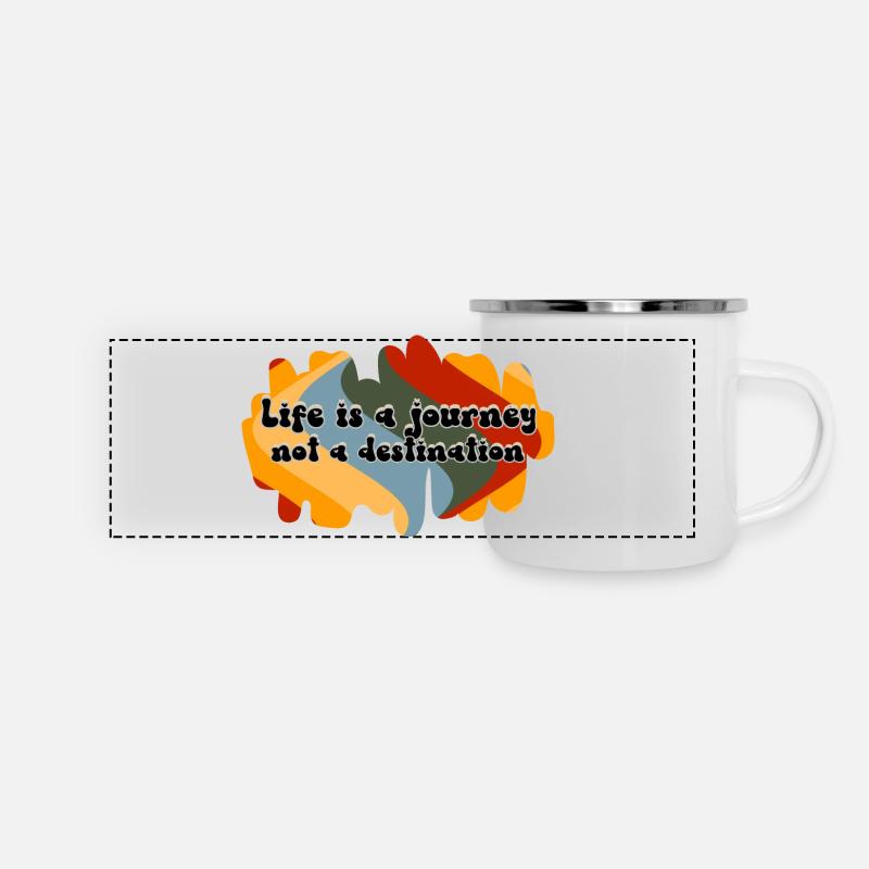 Life - A colorful journey - Panoramic Camper Mug - white