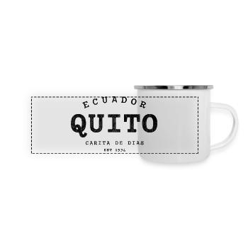 Quito, Équateur – Carita de Dios depuis 1534 - Mug panoramique émaillé - blanc - Devant