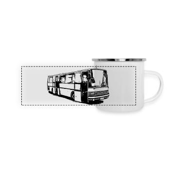 Setra Bus Setra S215 UL - Panorama Emaille-Tasse - Weiß - Vorne