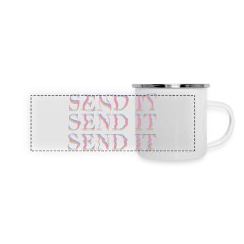 Send it - Panorama Emaille-Tasse - Weiß - Vorne