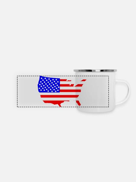 usa amerika - Panorama Emaille-Tasse - Weiß