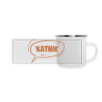 Kathie als Kathie - Panorama Emaille-Tasse - Weiß - Vorne