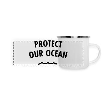 Protégez notre océan - Mug panoramique émaillé - blanc - Devant