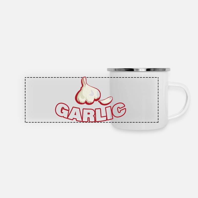 GARLIC - Panorama Emaille-Tasse - Weiß