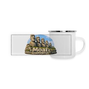 Moai Images Island Grafik - Panorama Emaille-Tasse - Weiß - Vorne