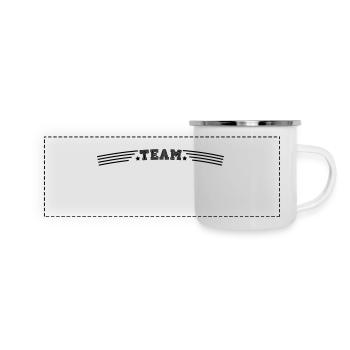 Team - Panorama Emaille-Tasse - Weiß - Vorne