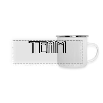 Team - Panorama Emaille-Tasse - Weiß - Vorne