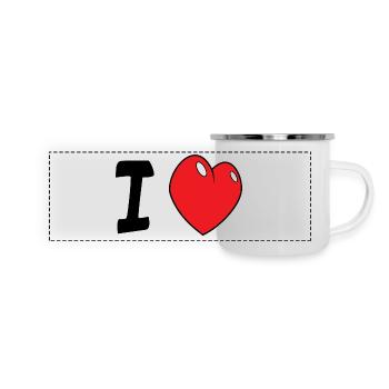 i love - Mug panoramique émaillé - blanc - Devant