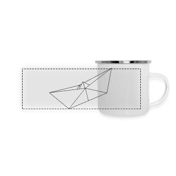bateau - Mug panoramique émaillé - blanc - Devant
