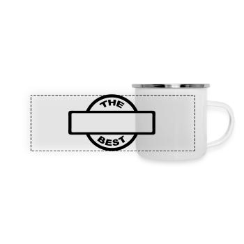 Passen Logo - Panorama Emaille-Tasse - Weiß - Vorne