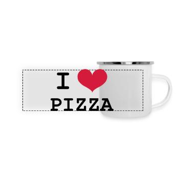 I Love Pizza - Panorama Emaille-Tasse - Weiß - Vorne
