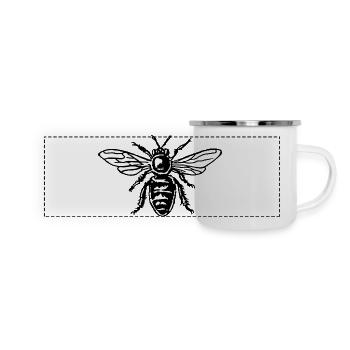 Honey Bee Two-Color Black&White - Mug panoramique émaillé - blanc - Devant