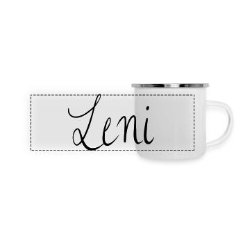 Leni - Panorama Emaille-Tasse - Weiß - Vorne