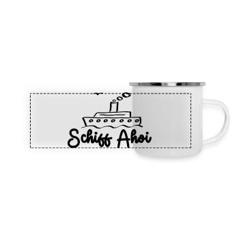 Navire Ahoi - Mug panoramique émaillé - blanc - Devant